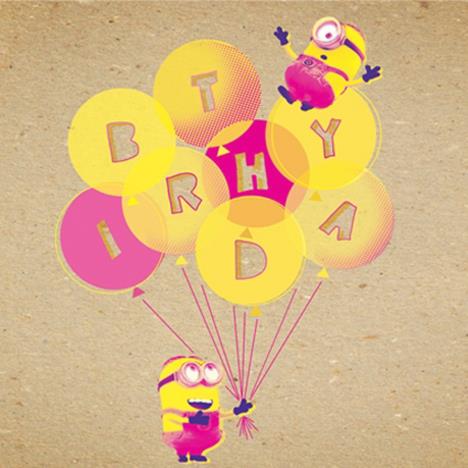 Despicable Me Crafty Minions Balloons Birthday Card £1.89